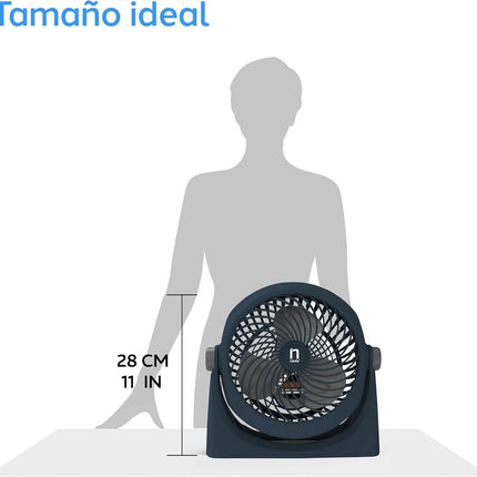 Ventilador Navia CEN-1010 Escritorio o Piso 10"3 Vel Cabezal 360° Silencioso y Potente Azul Marino