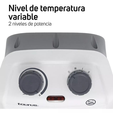 Calefactor Taurus Hawai Calentador Eléctrico 2 En 1 Blanco