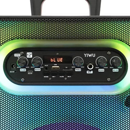 Bafle Fussion BY80001 12'' Bluetooth Fm Usb Micro Sd Luz Led Negro