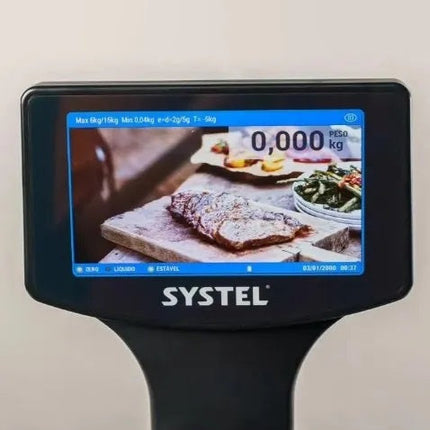 Báscula Comercial NEO-230C/TULL Systel Cuora Neo Negra 30kg Con Torre