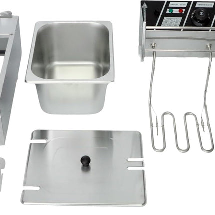 Freidora Eléctrica PDH D116 de Aceite, Acero Inoxidable, 5.5 Litros, Termostato Variable 50°C-200°C
