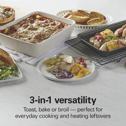 Horno Tostador De 4 Rebanadas Hamilton Beach 31401 Acero Inoxidable Plateado 12 Litros