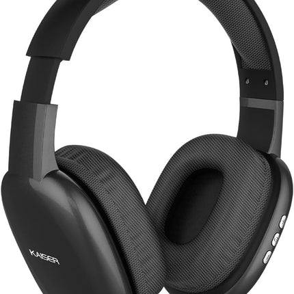 Audífonos de Diadema Kaiser KHE-2002BK Over Ear Recargables con Bluetooth, Reproductor Micro SD, Manos Libres y Micrófono Negro