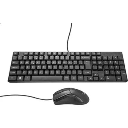 Kit de teclado Mitzu 18-8323 multimedia texturizado y mouse Alambrico