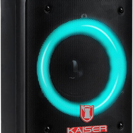 Bafle Profesional Kaiser KSW-7002 Recargable de 4” y 3000W PMPO con Bluetooth, Radio FM y Luces LED