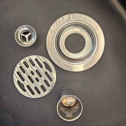 Coladera Floor Drain M-0211-12 C/Trampa de Agua 12X12 Bote Acero Inox