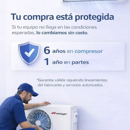 Aire Minisplit Mirage SETCHF120C X5 12000Btus Frío 110v