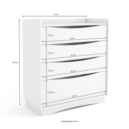 COMODA KAPPESBERG M260 BR DE 101X91X45 CM COLOR BLANCO