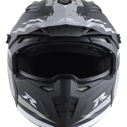 Casco Motociclista Modular Hybrid Hr Sigma Gris Negro L
