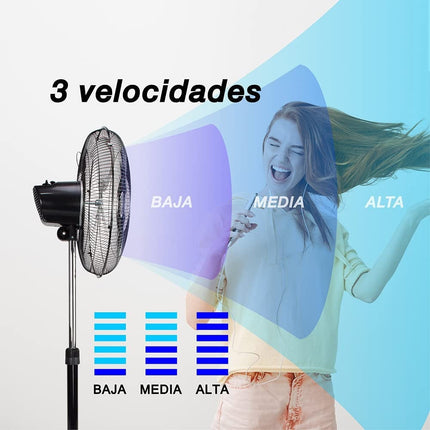 Ventilador De Pedestal Mytek 3397 Parrilla/aspas Metal 18''