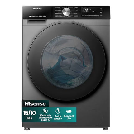 Lavasecadora Inverter Hisense WD3S1543BT 15 Kilos Carga Frontal Gris