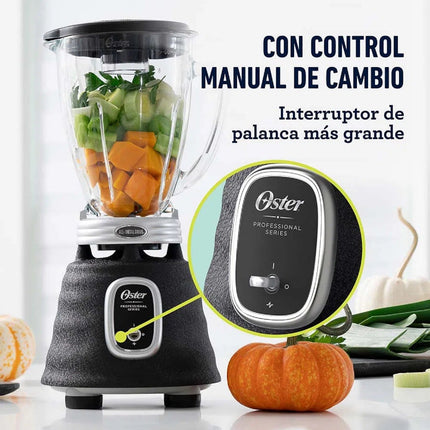 Licuadora clásica Oster negra vaso de vidrio BLSTBPST013