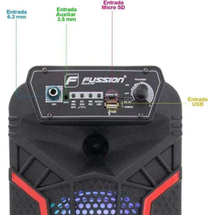 Bafle Fussion PBS-65003 Recargable 6.5" Potencia 8000 W Bluetooth
