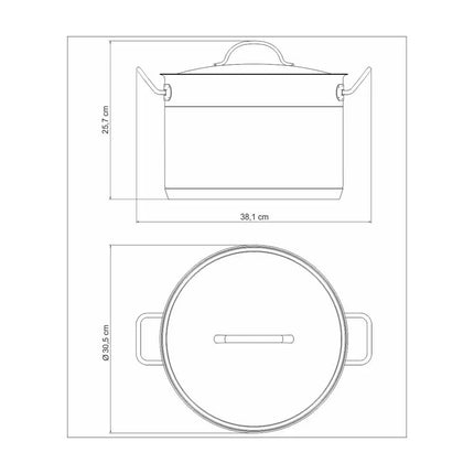 Olla Tramontina 62625280 acero inoxidable 28cm 11.9L Inducción