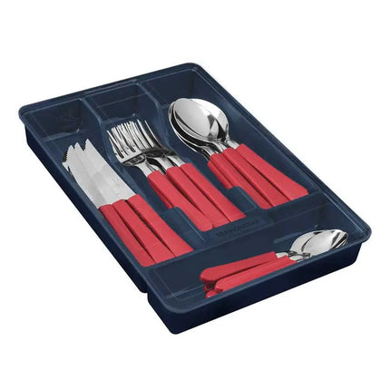 Juego de 5 Sartenes 35808 Ekco De Aluminio Con Tecnología Duraflon + Juego de Cubiertos Tramontina 23198722 25pzs Rojo