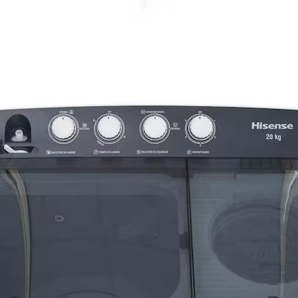 Lavadora Hisense Dos Tinas WSA2001P 20 kg Blanca