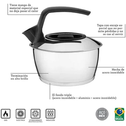 Tetera Tramontina 61485160 acero inoxidable 1,5 L
