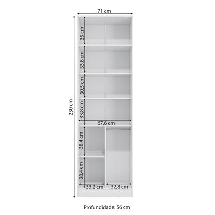 ROPERO KAPPESBERG N534 BR NG R DE 230 X 71 X 56CM BLANCO NOGUEIRA