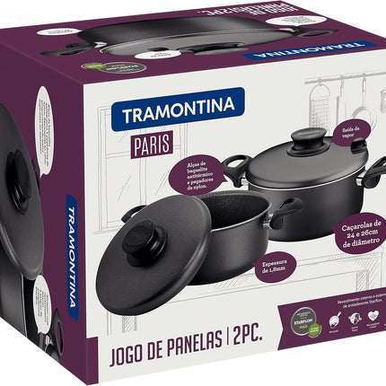 Juego de Cacerolas Tramontina 20598646 de 2 pz grafito
