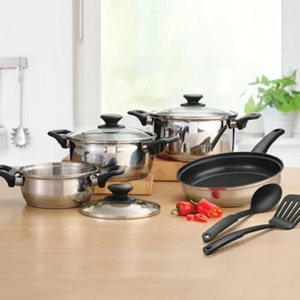 Batería de Cocina Tramontina sirve tambien en INDUCCION 9p Acero Inox
