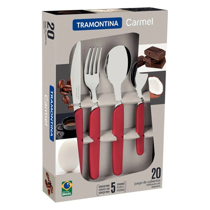 Juego De Cubiertos Tramontina 23499083 Carmel 20 Piezas Rojo