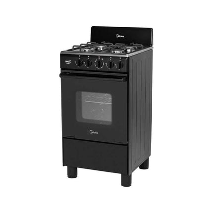Estufa Midea MGS20FS1BABB 20"4 Quemadores Cubierta Acero Inox Negro
