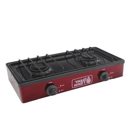 Parrilla de Gas Super Flama 2Q-CA-V 2 Quemadores / Cubierta de Acero Vino