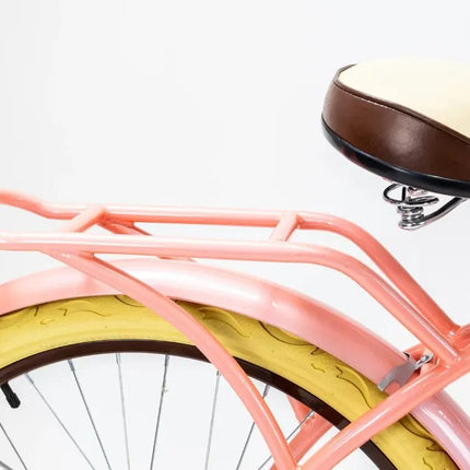 Bicicleta Mercurio Cruiser Retro Salpicaderas Rodada 26 Color Salmón