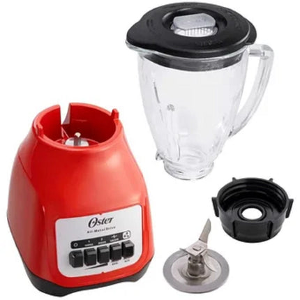 Juego de 5 Sartenes 35808 Ekco De Aluminio Con Tecnología Duraflon + Licuadora Oster BLSTKAG RPB Rojo 4 vel Vaso de vidrio