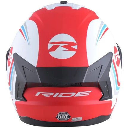 Casco Motociclista Integral Track El Fearless Bco/ Rj Xl