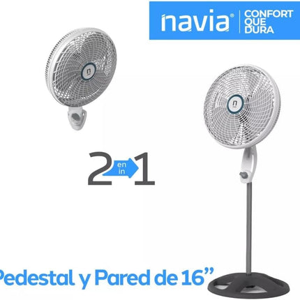 Ventilador Navia de Pedestal P16S2 de 3 Vel 2 en 1 de 16"