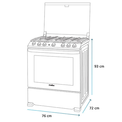 Estufa Mabe EMH7602JS0 de Piso 76 cm 30 pulgadas Silver