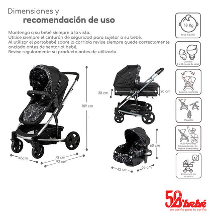 Carriola Travel System Eclipse Negro