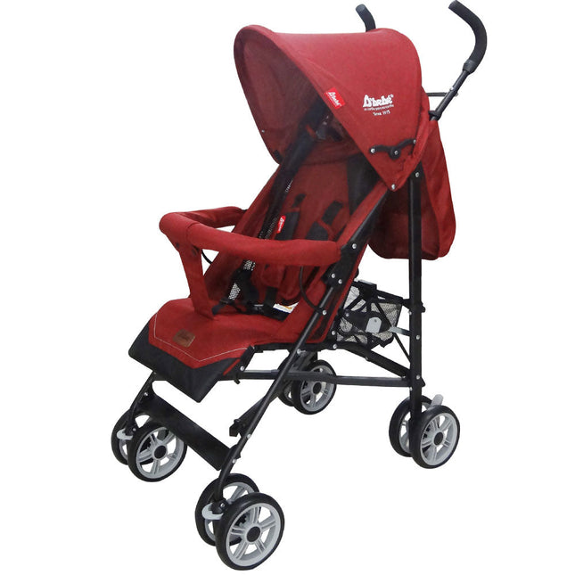 Carriola D Bebe de Bastón Para Bebé Aerostar Reclinable Rojo