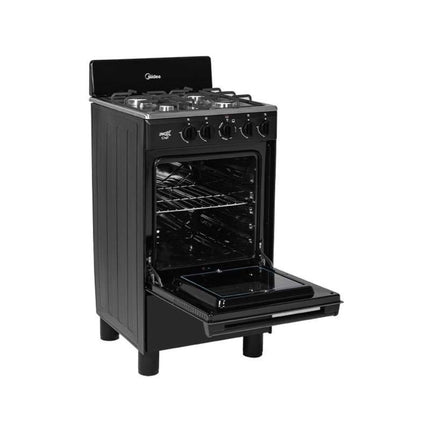 Estufa Midea MGS20FS1BABB 20"4 Quemadores Cubierta Acero Inox Negro