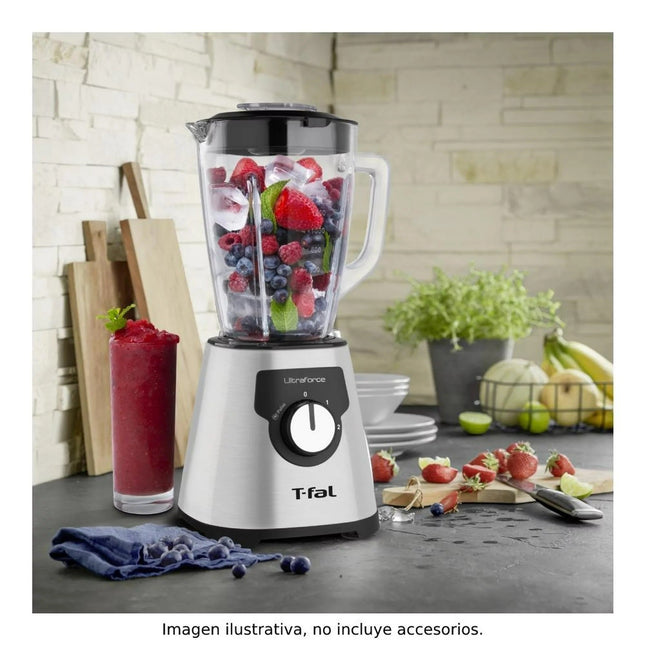 Licuadora T-Fal Ultraforce 2 Vel Vaso de Vidrio LN322DMX Acero Inox