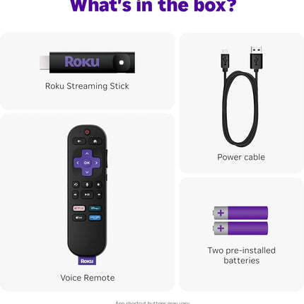 Roku Streaming 3840R Stick HD 2025 Dispositivo de transmisión HD para TV con Mando a Distancia por Voz Roku