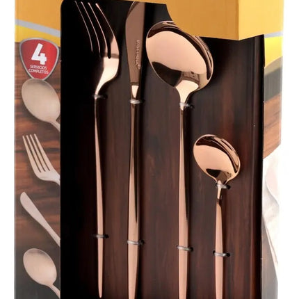 Juego De Cubiertos Vasconia ESENCIAL 16R Esencial Rose Gold 16pzas