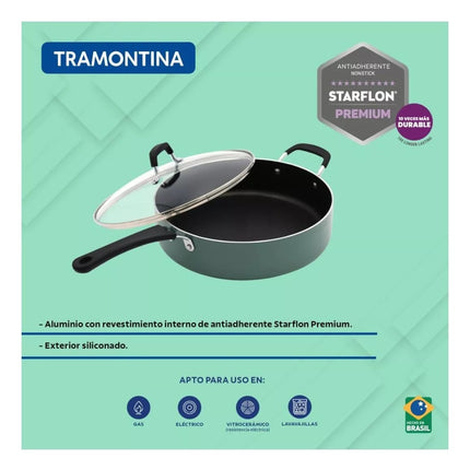 SARTEN TRAMONTINA 27803399 GUISERA CON TAPA DE 30CM