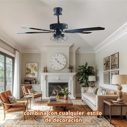 Ventilador De Techo Apolo A52AC5L4C A 52 Pulgadas 1.32 M 60 Hz Cobre Café
