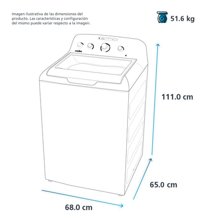 Lavadora Mabe LMA70214VBAB0 Aqua Saver Green 20 kg Blanca con Sanitizado
