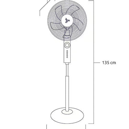 Ventilador de Pedestal Negro Ares 16 pulgadas Masterfan VIARPENE16