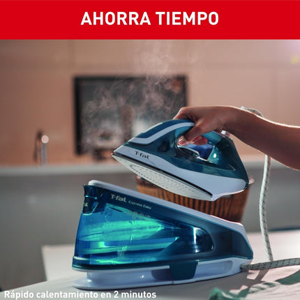 Plancha Express T-Fal SV6115X0 Easy Blanco/Azul tanque de 1.4 L