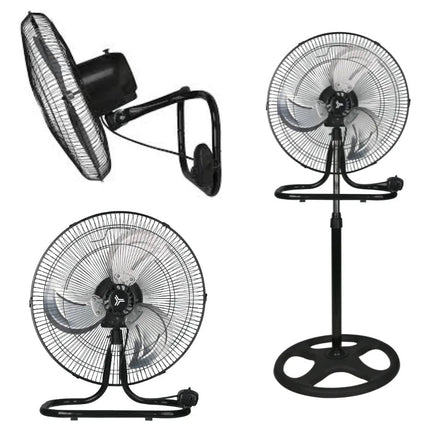Ventilador Masterfan X3 18 Turbo/Metal 18'' de Piso Pedestal y Muro Negro
