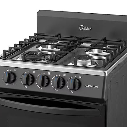 Estufa Midea MGS20FS1BIABB  de Piso 20 Pulgadas 4 Quemadores de Gas Termocontrol