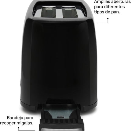 Tostador de Pan Taurus Lucerna Negro 2 rebanadas