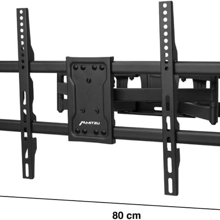 Soporte de Pared para TV Mitzu LCD-4290 42 a 90”, Doble Brazo Articulado de Alta Resistencia, Giro 120°, Inclinación -12°/+8°, Soporta 65 kg