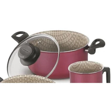 Batería de Cocina Tramontina 20599/761/789 Paris Rojo 7 Piezas