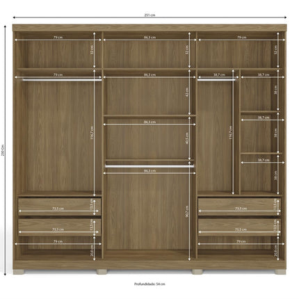 ROPERO KAPPESBERG B573A NG ROP DE 230X251X56 CM NOGUEIRA