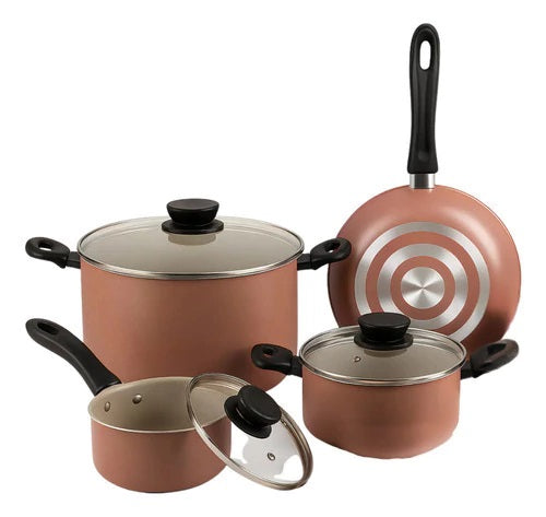 Bateria De Cocina Tramontina Linz 28299308 7 Pz Antiadherente Nude